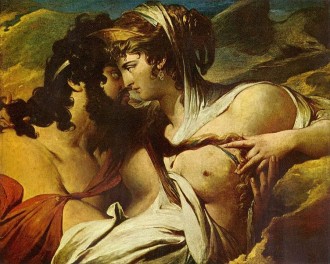 zeus-hera I do love the butterfly kiss. [Painting by James Barry, 1790-1799.]